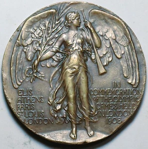 Medalla participante original de los Juegos Olímpicos de Londres 1908 XF rara 50 mm (25031001R) - Imagen 1 de 2