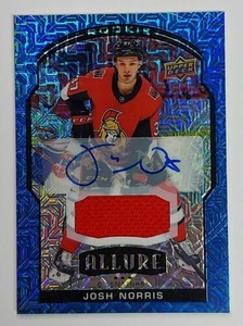 2020-21 Allure Hockey BLUE LINE Relic ROOKIE Autograph JOSH NORRIS Auto /75 #78