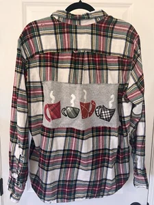 Flanella natalizia upcycled sellata donna grandi tazze caffè cacao caldo - Foto 1 di 8