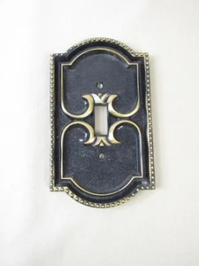 Vintage General Electric Black & Bronze Metal Light Switch Plate Cover 1974 - Picture 1 of 4