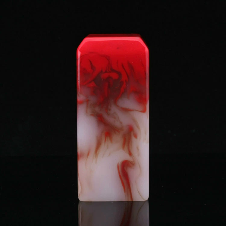 Piedra de sangre de pollo tallada a mano china sello cuadrado jade natural sello sin palabras Foto 1 de 4