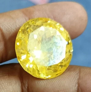 Zircone Cambogia Naturale 56,60 Ct Colore GIALLO TONDO Forma A++ Pietre Preziose Sciolte - Foto 1 di 8