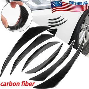 6* Car Front Bumper Fins Body Splitter Diffuser Spoiler Lip Canards Carbon Fiber - Bild 1 von 9