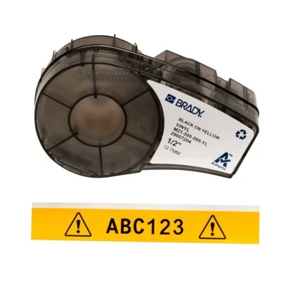Etiqueta amarela e preta M21-500-595-YL, BRADY, 1/2" - Imagem 1 de 2