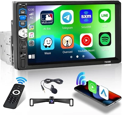 Radio Coche 1 DIN Inalámbrico Pantalla Táctil HD 7 Pulgadas Con Cámara Trasera - Imagen 1 de 4