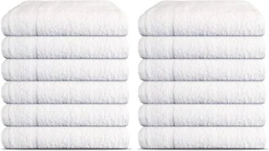 WHITE SALON TOWEL 15 x 25 INCHES MEDIUM GYM SPA HAND TOWELS 100% COTTON - Picture 1 of 5