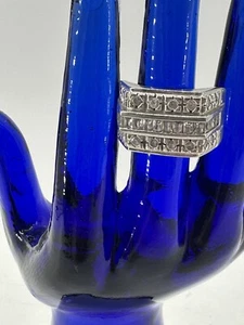 Men's Ring With Clear Stones Marked .925 Silver (See Desc.) - Picture 1 of 9