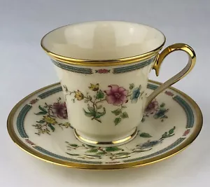 Lenox MORNING BLOSSOM Cup & Saucer Set Floral Pink USA - Picture 1 of 19