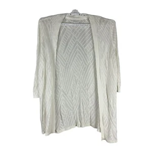 Croft and Barrow Womens Open Front Cardigan 1X White Textured Knit - Picture 1 of 6