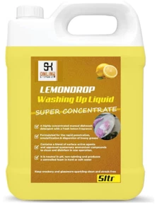 Lemon Washing Up Liquid Concentrate 5L Dish Soap Catering Quality Professional - Picture 1 of 5