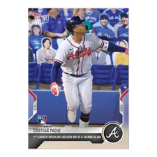2021 TOPPS NOW #158 CRISTIAN PACHE ATLANTA BRAVES 1ST REGULAR SEASON HOME RUN