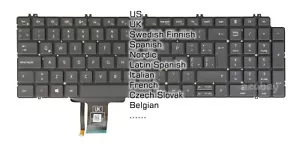 Keyboard For DELL Precision 7550 7750 Gray Black, For Backlight Version, Pulled - Picture 1 of 12