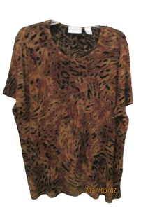 Women's Plus Size XL Alfred Dunner Top Brown & Black - Picture 1 of 2
