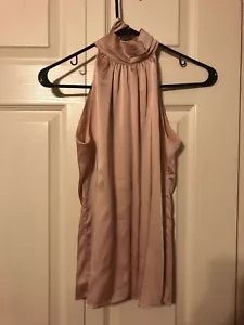 White House Black Market Solid Pink Tie-Neck Halter Top Size XXS NEW - Picture 1 of 7