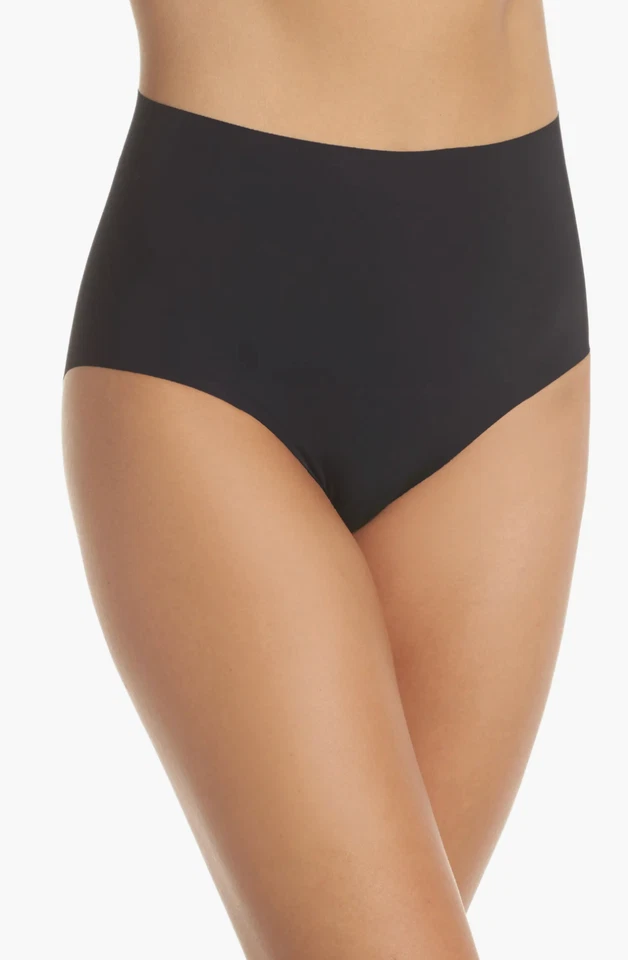 Commando Lingerie Womens Black Solid High-Rise Shaping Briefs Size L/XL