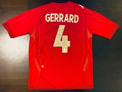 Camiseta deportiva de visitante de Inglaterra rara 2006-2008 - Steven Gerrard #4 - mediana Foto 1 de 4