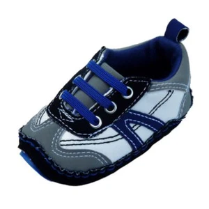Rising Star Infant Boys Blue & Gray Tennis Shoes Soft Baby Crib Shoes 2(6-9m) - Picture 1 of 1