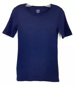 NUEVO SIN ETIQUETAS J.CREW Talla XS Camiseta Manga Corta Ajuste Perfecto AZUL MARINO G1438 $29.50 - Imagen 1 de 4