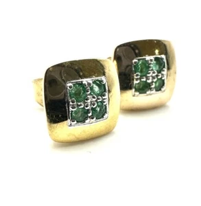 9ct Gold Emerald Earrings Gold Green Emerald Stud Earrings Emerald Studs For Her - Picture 1 of 24