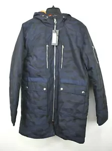 Slate & Stone Mens Hooded Long Parka Drawcords Long Sleeves Zip Front Camo Print - Picture 1 of 7