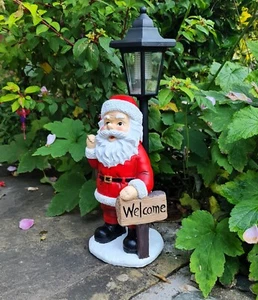 Garden Ornaments Solar Christmas Santa Claus decoration Outdoor Lantern - Picture 1 of 15