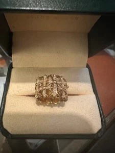 CHROME HEARTS 22K CEMETERY P DIA CROSS RING PAVE DIAMOND GOLD Pre-owned - Picture 1 of 7