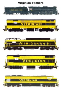 5 pegatinas individuales de Andy Fletcher Virginian Locomotoras - Imagen 1 de 1