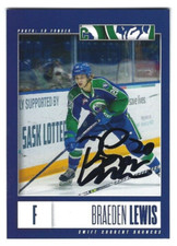 2022-23 Swift Current Broncos (WHL) Braeden Lewis (autograph)