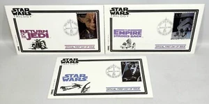 Vintage Star Wars Ersttagsbrief Sammlung 3 Briefmarken/Umschläge 1995 Echtheitszertifikat versiegelt  - Bild 1 von 3