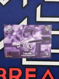 EVAN CARTER 2024 TOPPS BLACK & WHITE B&W #RR8 PURPLE #2/25 RANGERS RC - Picture 1 of 2