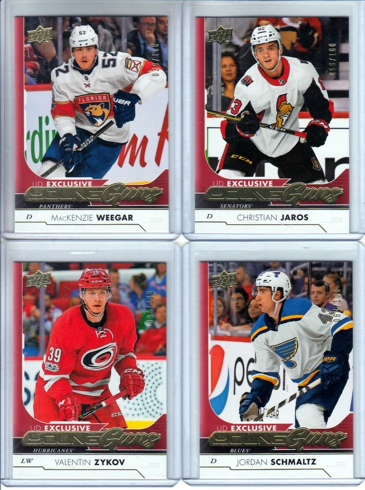 2017-18 Upper Deck Exclusives Young Guns #470 Jordan Schmaltz RC /100 - BLUES - Image 1 of 1