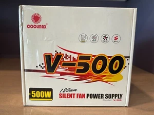 NEW Coolmax V-500 500W 120mm Silent Fan Power Supply SEALED - Picture 1 of 4