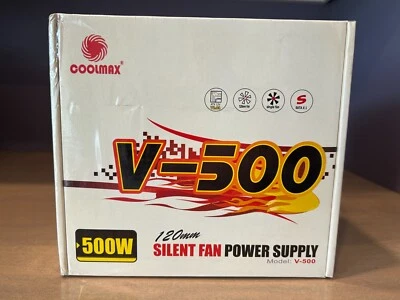NEW Coolmax V-500 500W 120mm Silent Fan Power Supply SEALED - Image 1 of 4