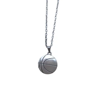 Basketball Necklace, Stainless Steel Chain/Pendant - Bild 1 von 2