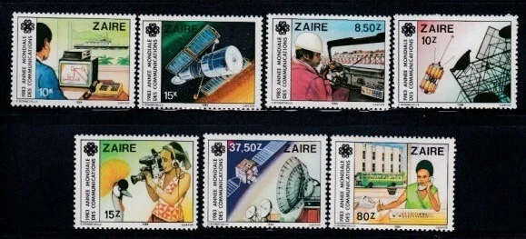 ZAIRE World Communications Year MNH set - Image 1 of 1