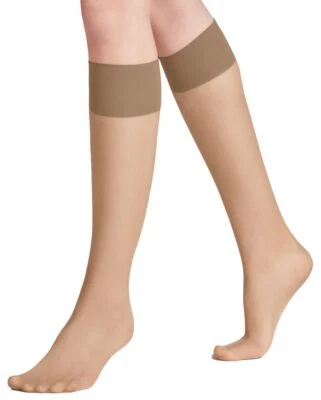Medias hasta la rodilla Falke Pure Matt 20 Denier para mujer - bronceado en polvo Foto 1 de 4