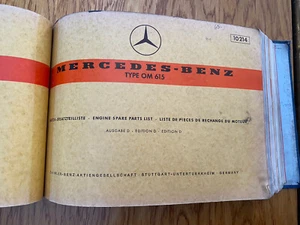 Mercedes Benz Dealership Engine Parts Catalogue Book Type OM615 (10214) - Picture 1 of 4