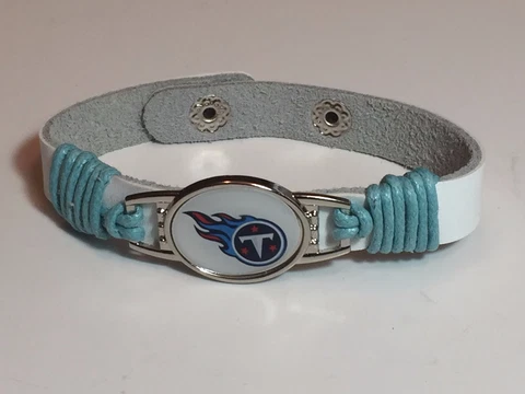 New Tennessee Titans Leather Adjustable Bracelet, Gift for Her Mom Him Dad Cover