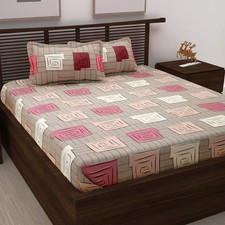 Cotton Double Bedsheet with 2 Pillow Covers