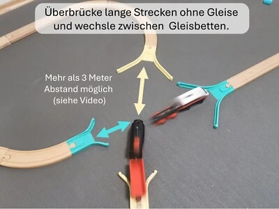 MARKENLOS NEU LOKFÄNGER Aufregende Holzeisenbahn Adapter Rampe komp. BRIO uvm. 3D Druck