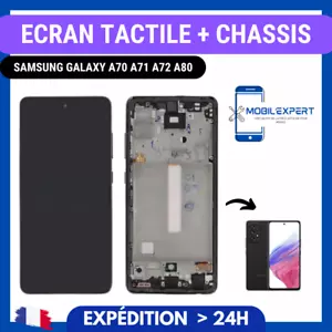 ECRAN + VITRE TACTILE SUR CHASSIS SAMSUNG GALAXY A70 A71 A72 A80 - Foto 1 di 1