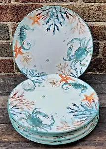 NUOVI 5 PIATTI Costa Nautica Ceramica Cavalluccio Marino Granchio Blu Corallo Stella Marina - Foto 1 di 8