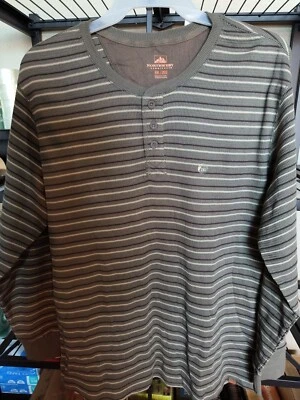 NORTHWEST TERRITORY Men 2X Striped Waffle Knit Thermal Cotton Shirt USA NEW - Image 1 of 4
