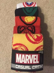 Calcetines informales de tripulación con logotipo de Avengers para hombre 5-PK (talla 8-12) Spider Man, Capitán América - Imagen 1 de 4