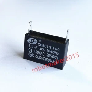 CBB61 1.5 MFD 450V 450VAC 1.5UF Fan Motor Insert Capacitor 1.5 μF ± 5% 2 Pins - Picture 1 of 4