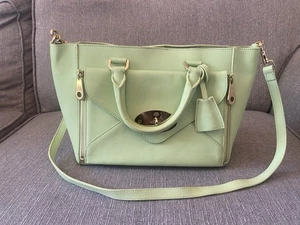 Mulberry Willow Green Pistachio Mint Spring Tote Bag With Detachable Clutch - Picture 1 of 17