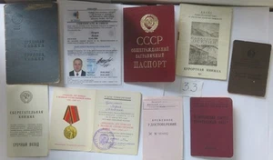 Russland Propaganda des Sowjetkommunismus Satz diverse Dokumente der UdSSR 8p№33 - Bild 1 von 5