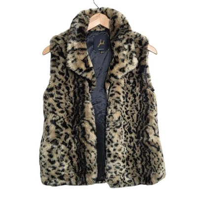 Chaleco JACK by BB Dakota Mujer Piel Sintética Leopardo Talla M Estampado Animal Mob Esposa Edgy Foto 1 de 4