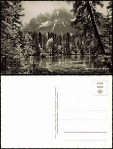Ansichtskarte Grainau Badersee mit Waxenstein in Bayern 1955 - Bild 1 von 3
