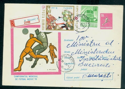 Futebol 1970, Copa do Mundo do México/Jules Rimet/fase de jogo de futebol, Romênia, capa/1 - Imagem 1 de 2
